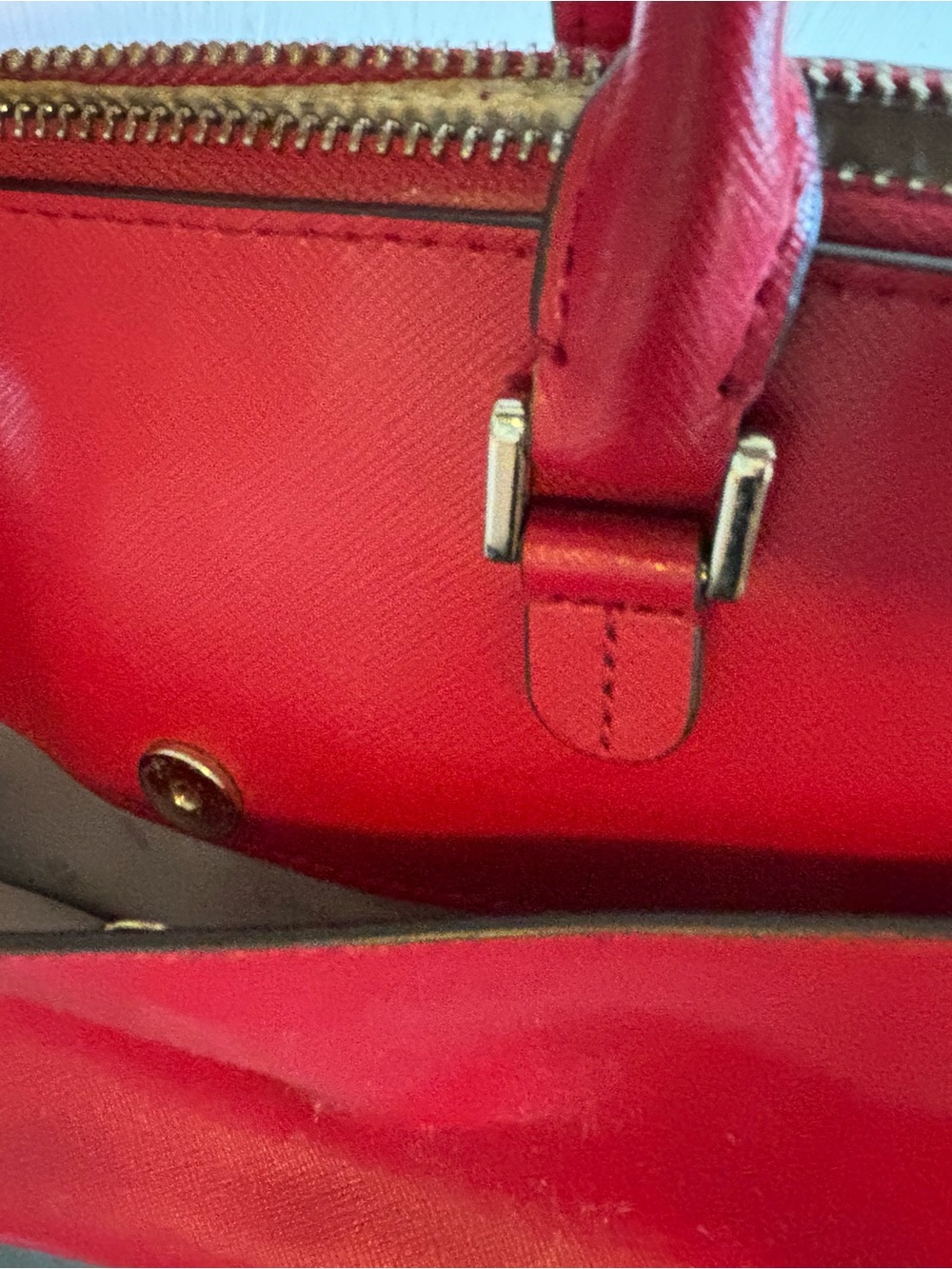 kate spade red Saffiano Dome Satchel - Picture 4 of 9